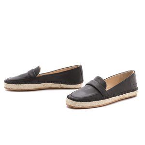 rag & bone sophia black leather loafer espadrilles
